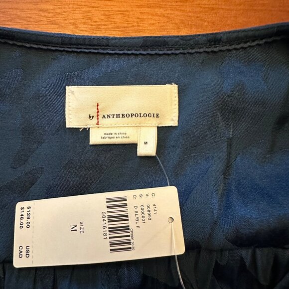 Anthropologie Medium green blue button up belted jump suit NWT - Picture 6 of 9